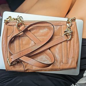 MICHAEL MK Leather Western Inspired satchel shoulder bag in leather gold tone hw